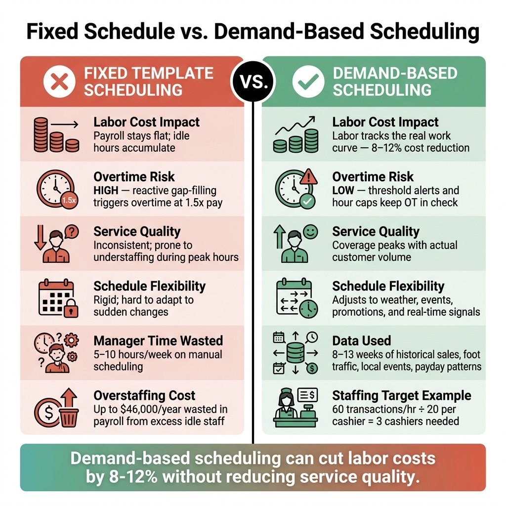 Fixed Schedule vs. Demand-Based Scheduling: Cost & Performance Comparison
