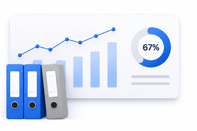 Gauge showing levels of user engagement, with tags for high and low engagement percentages.