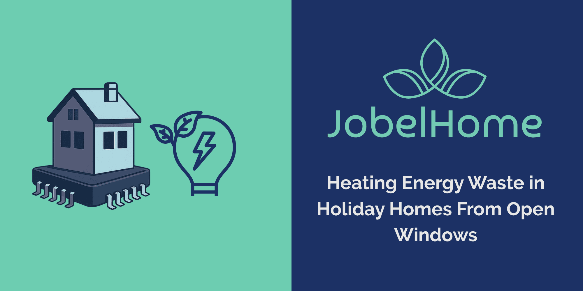 Heating energy waste in holiday homes caused by open windows while heating remains active without automated energy control.