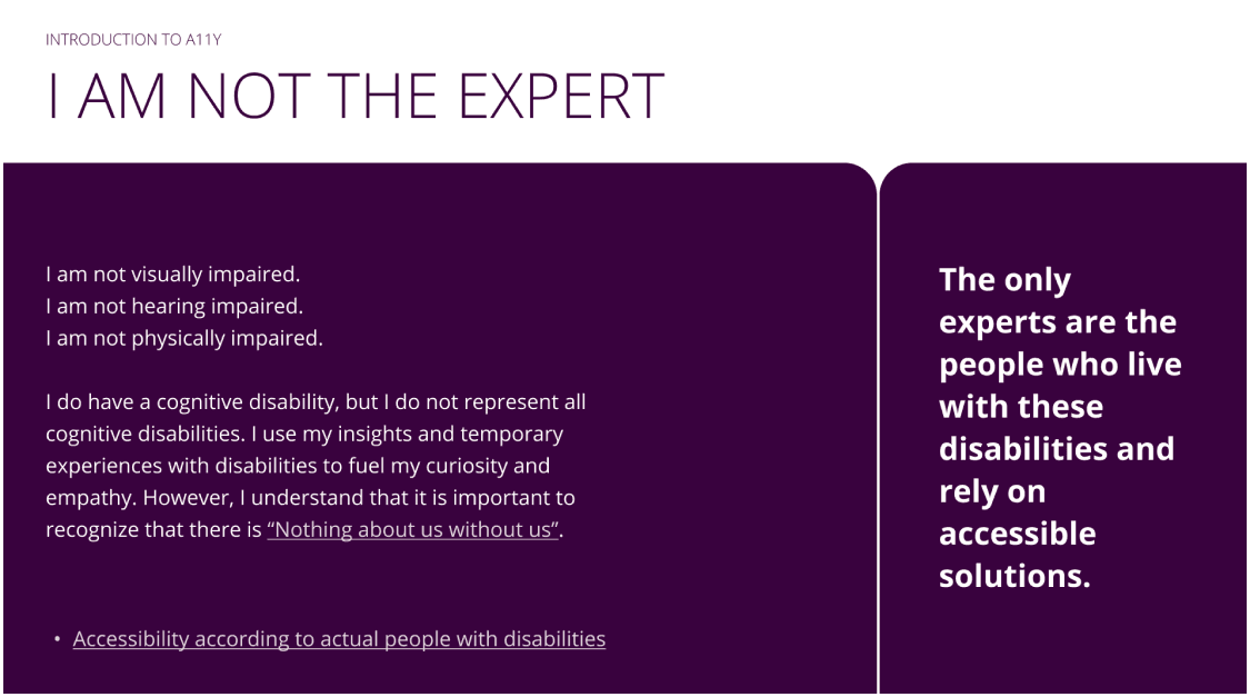 I am not the Expert