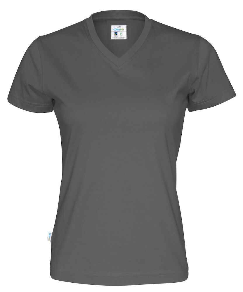 Witte zorgkleding dames — Cottover T-Shirt V-Neck Lady – Gots Gecertificeerd