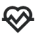 A stylized black heart shape with a zigzag line representing a heartbeat inside.