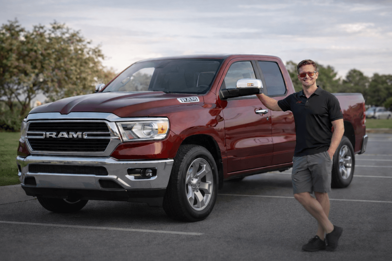 A man standing in front of home