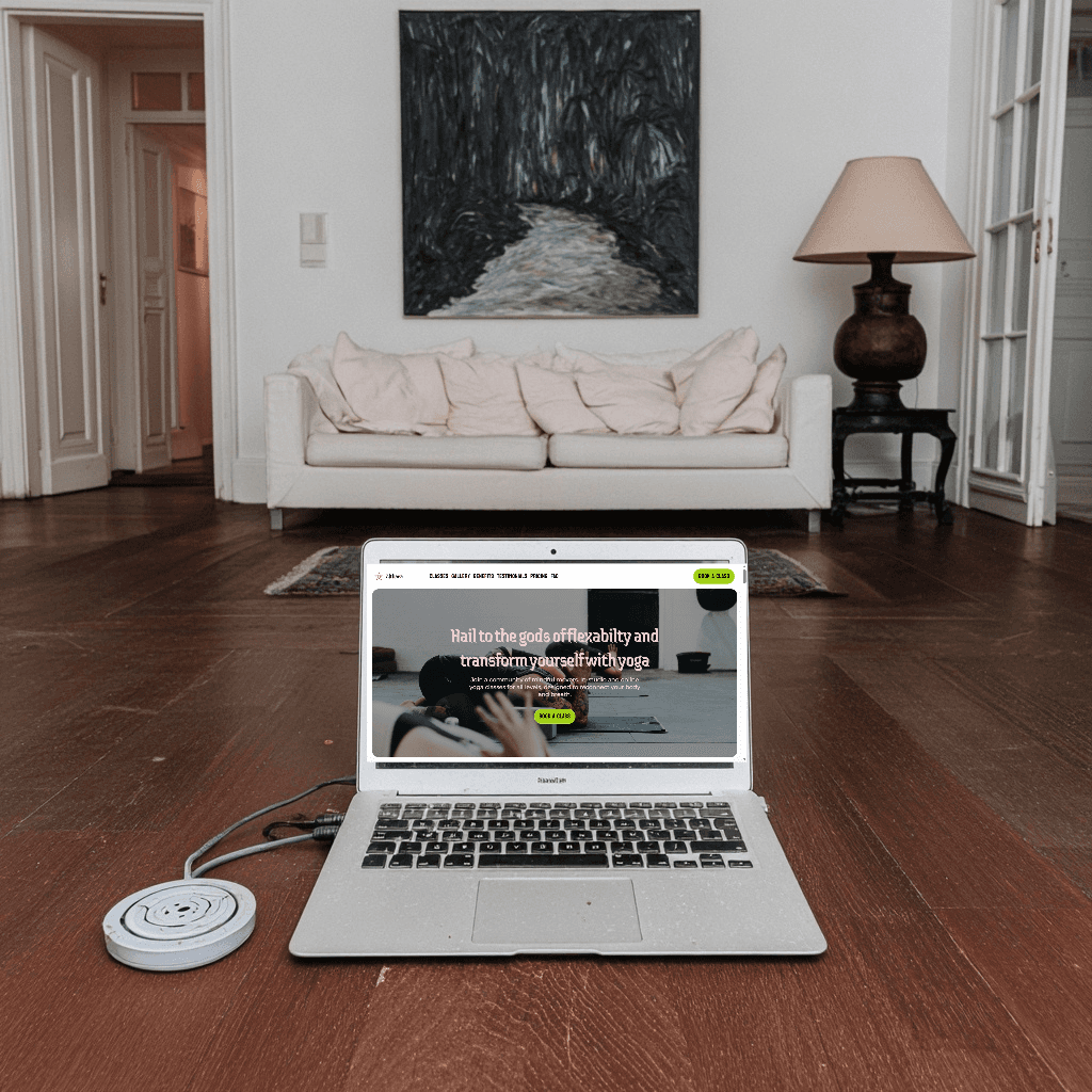 Photo of an laptop with web design in a modern apartment.