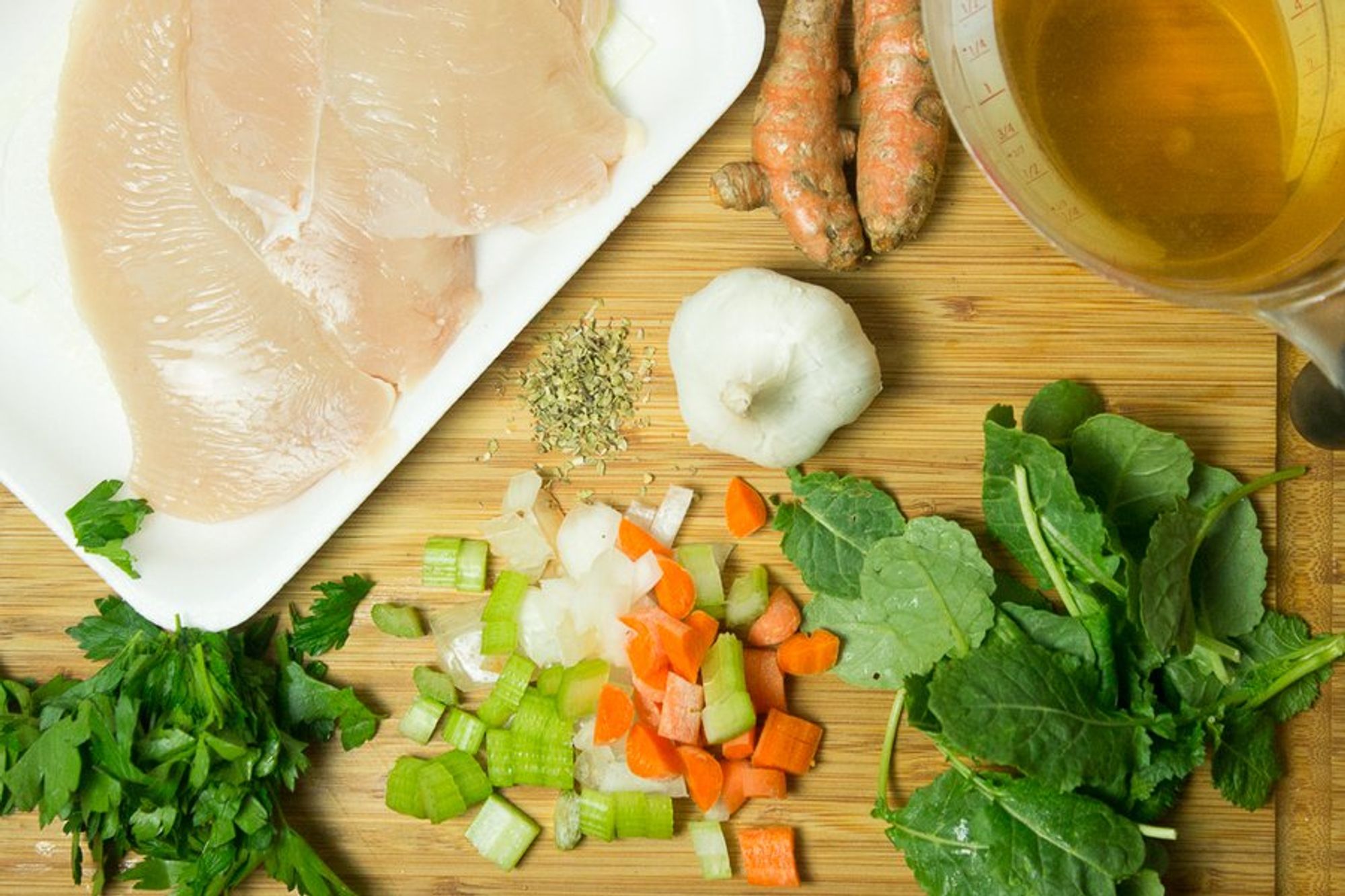 ingredients for turmeric chicken soup