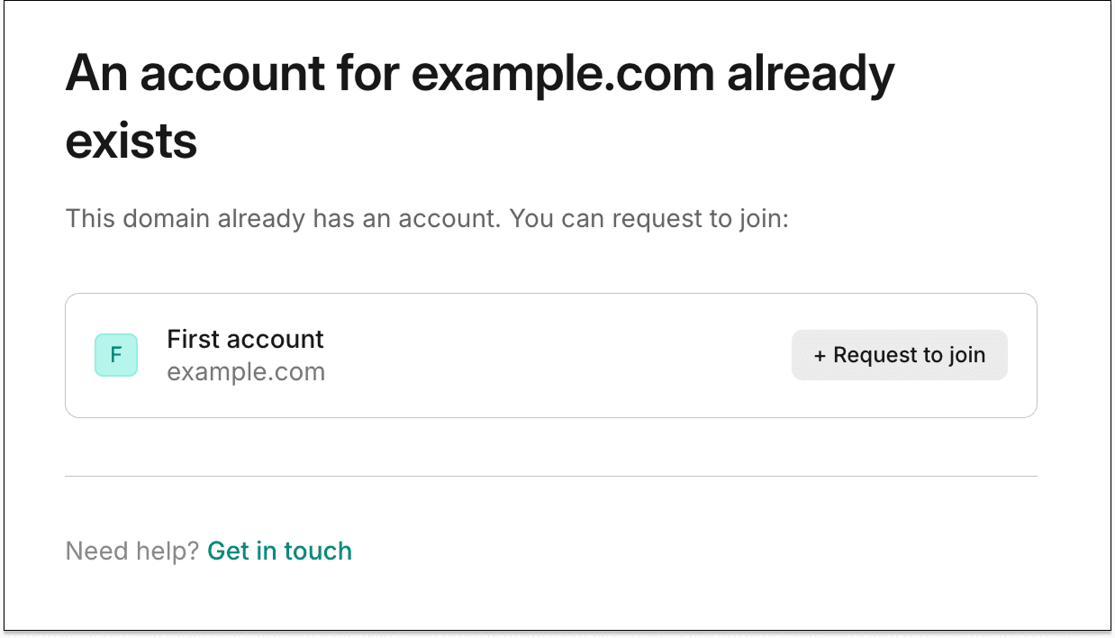 Account already exists