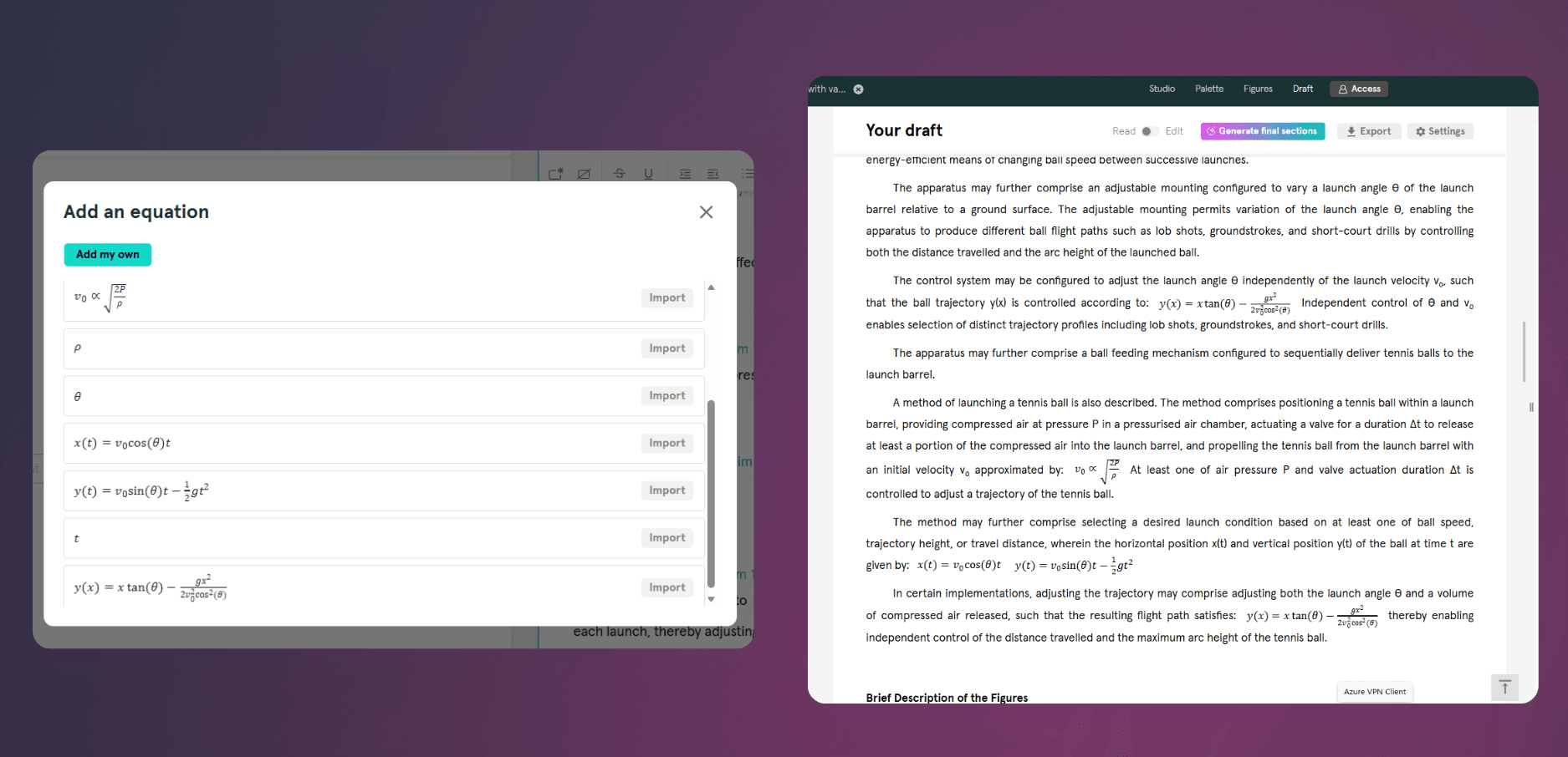 Equations in your draft