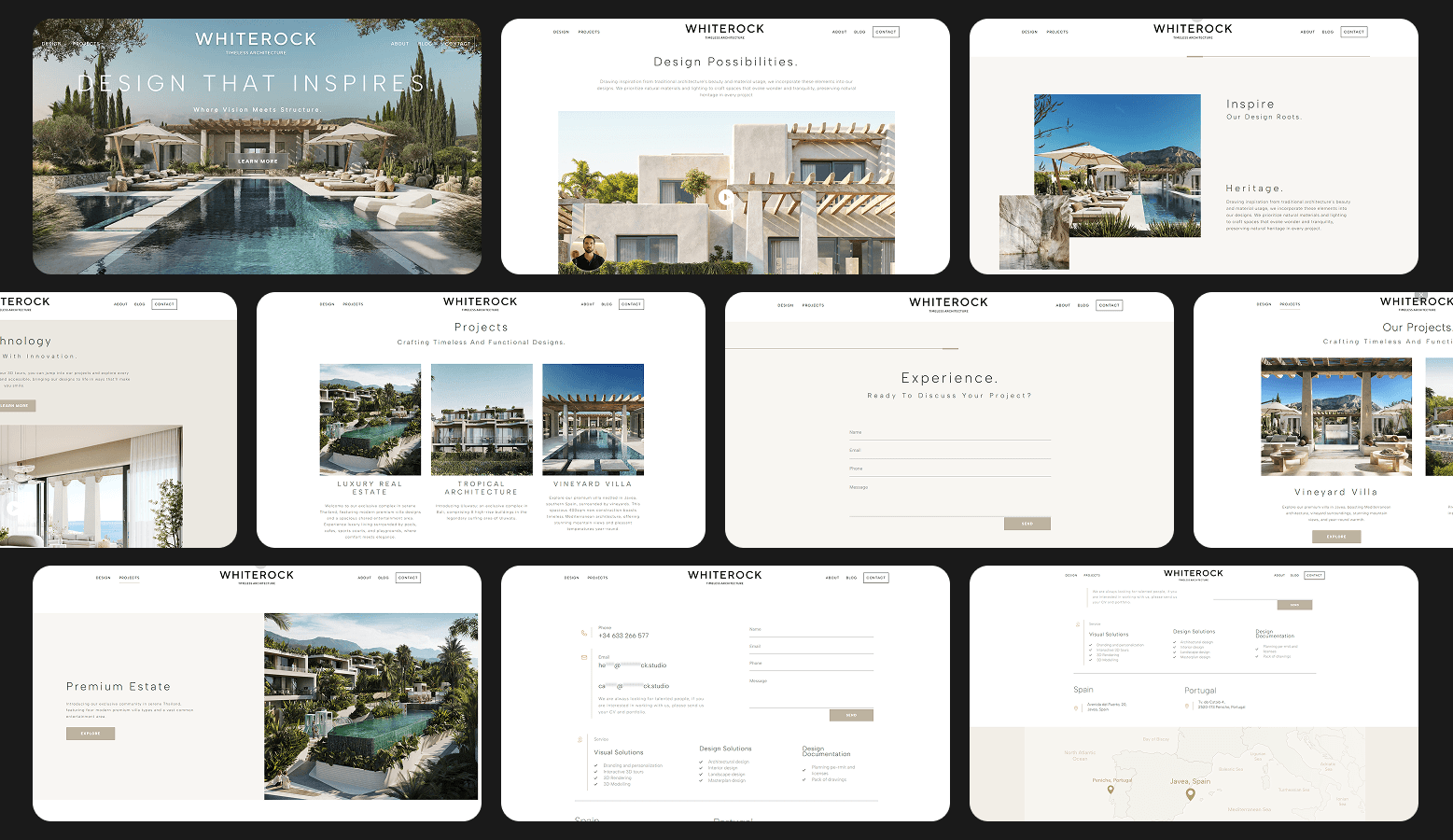 Rebirth studio whiterock mockups
