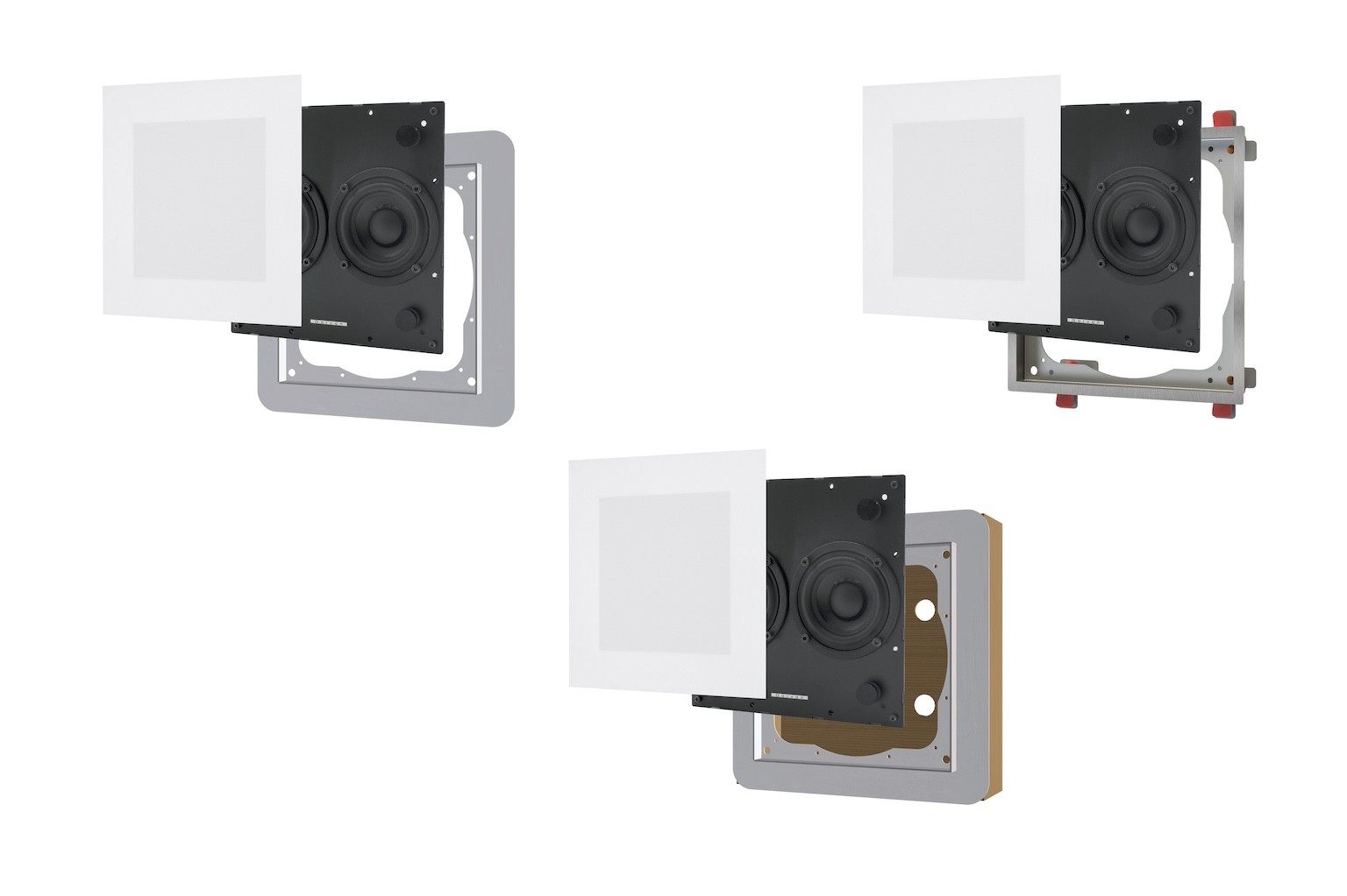 Black smart home device with screen showing time and temp