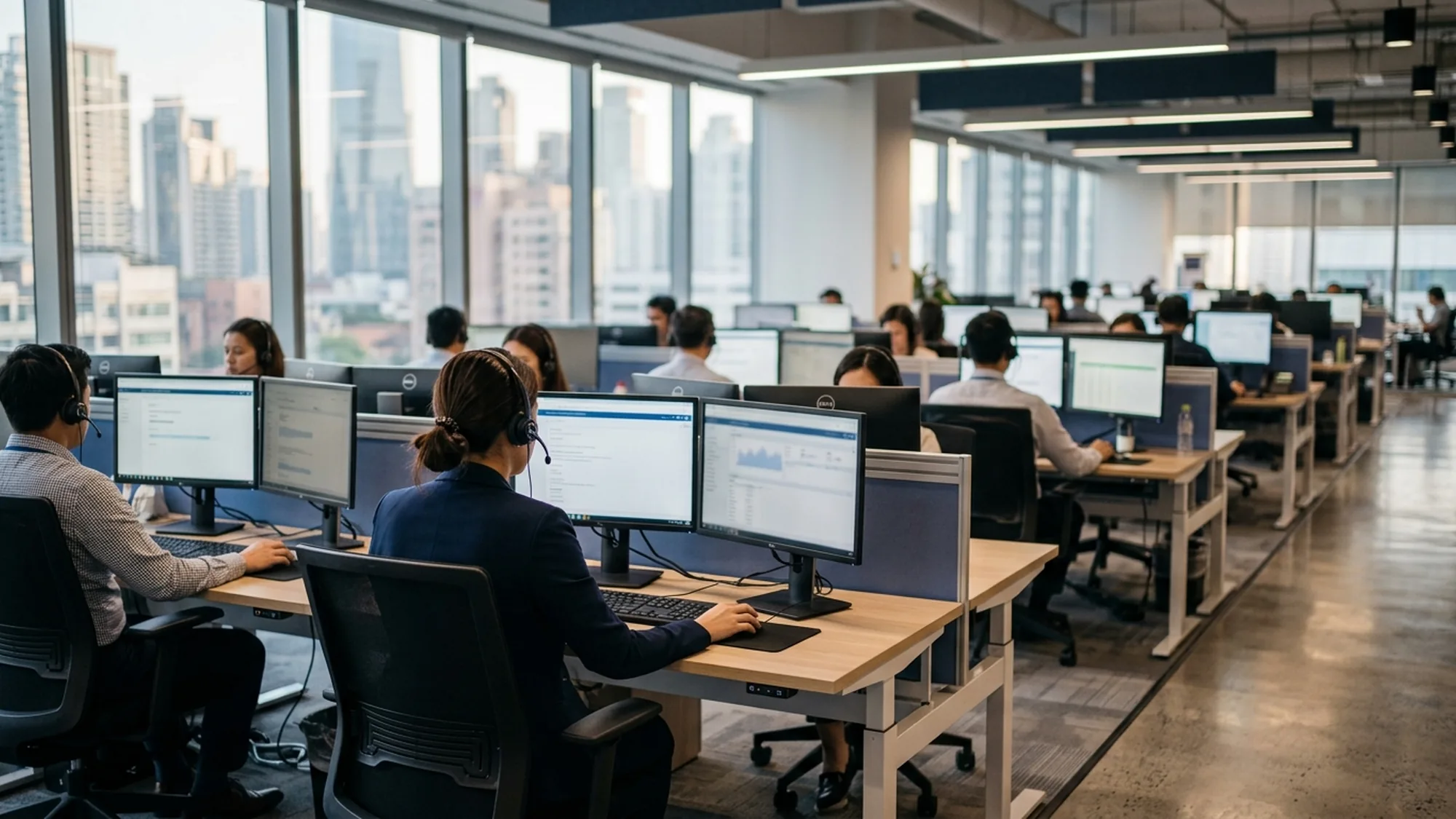 Kontoretasje hos en BPO-leverandør på Filippinene