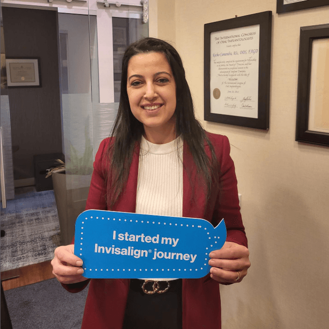 Female Invisalign Patient at ScarboroSmiles in Scarborough, ON | Best Dentist in Scarborough, ON.