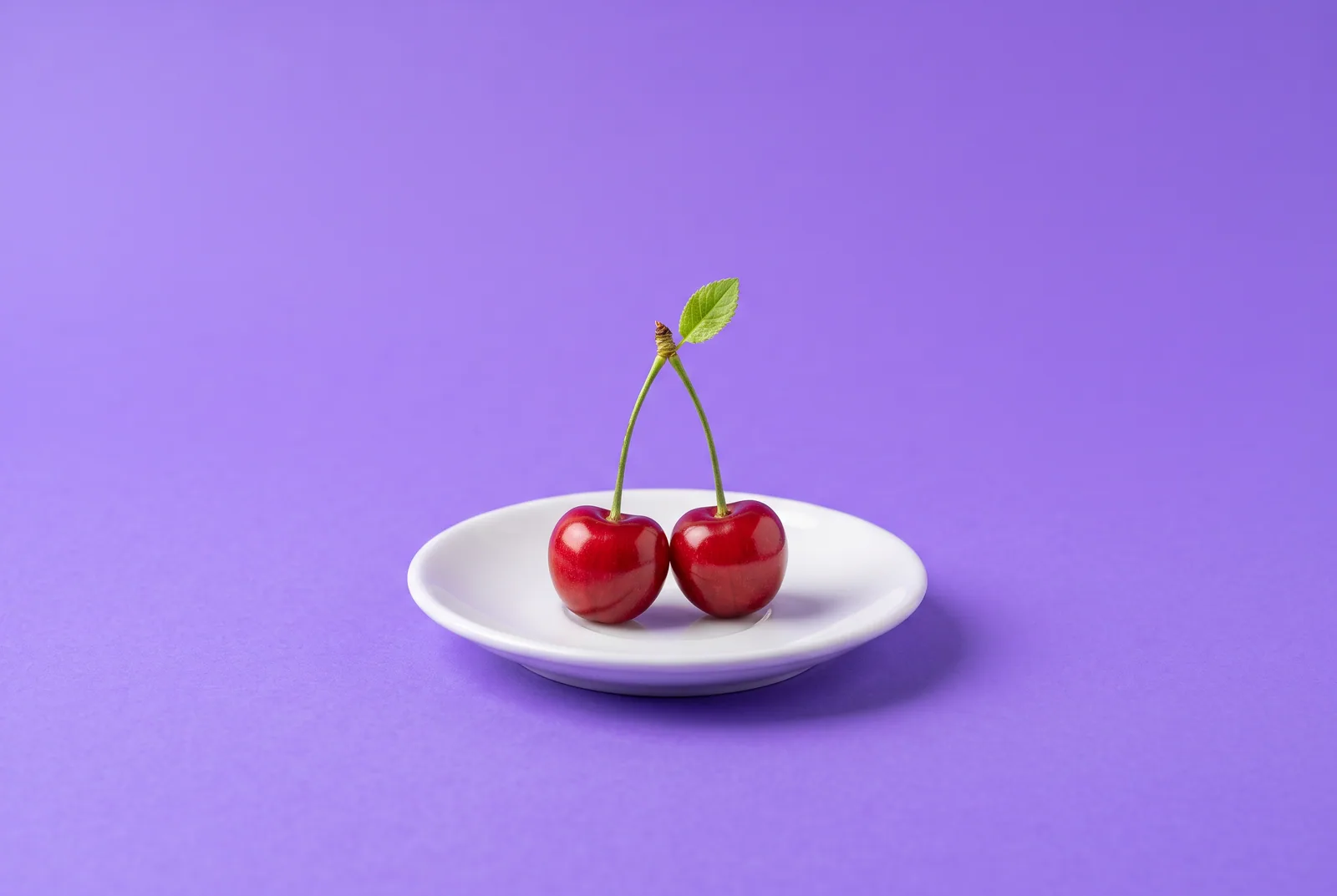 Two cherries on one stem sprouting a new green leaf, signs trust is coming back after porn addiction