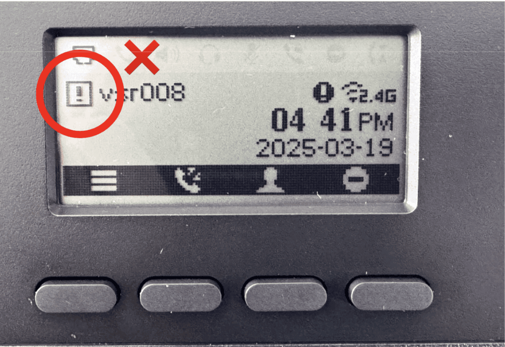Une icône indique que le téléphone n'est pas connecté à Internet