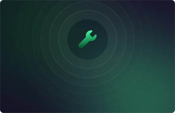 A wrench on a green background