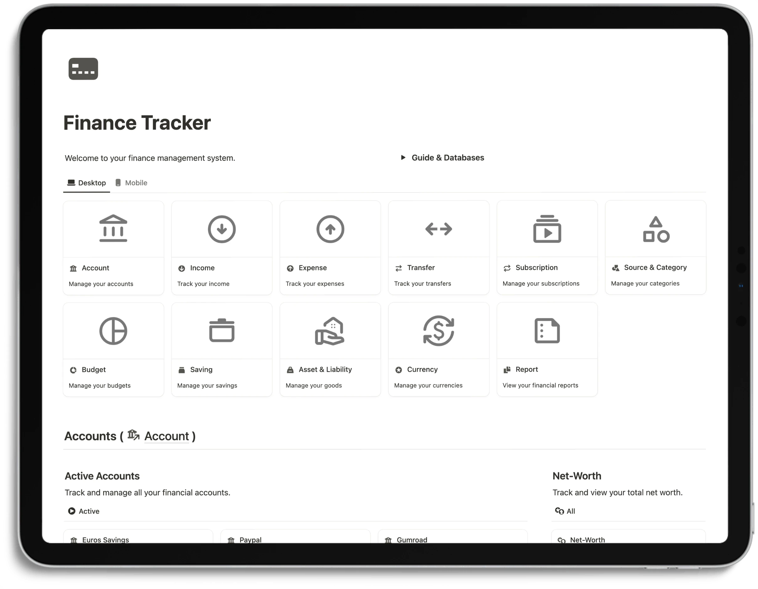 Notion Finance Tracker