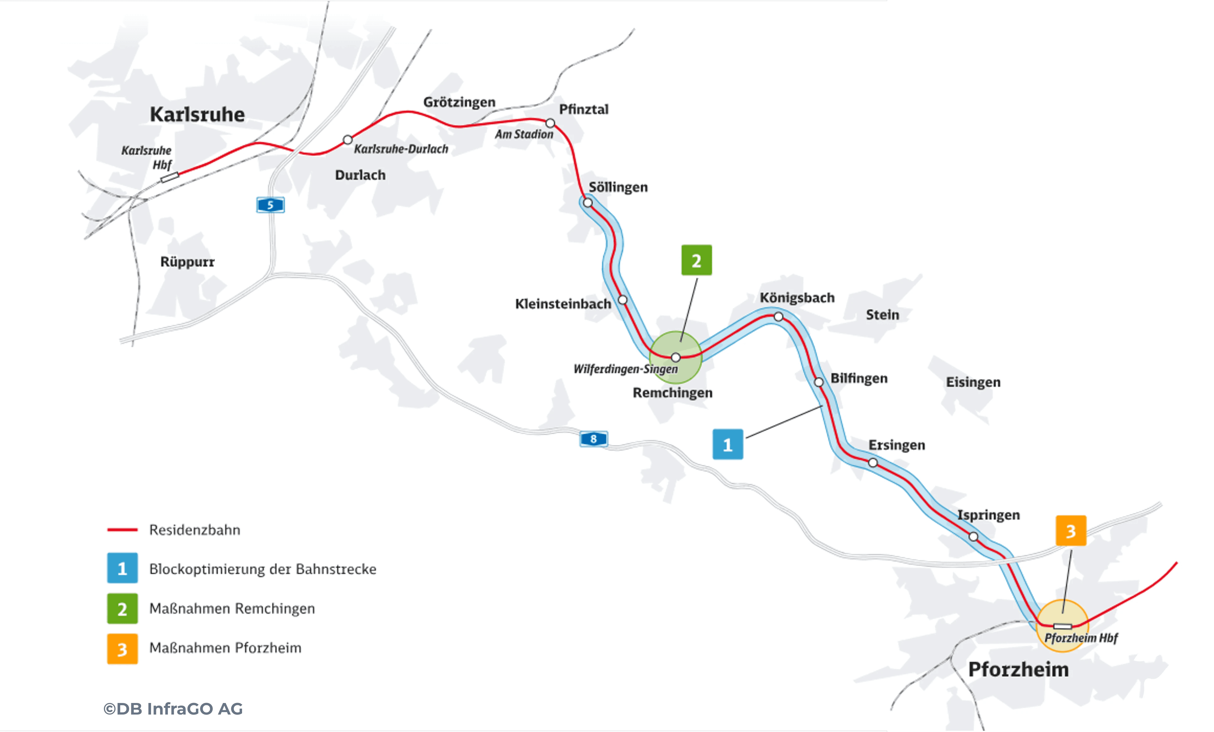 Streckenkarte der Residenzbahn | ©DB InfraGO AG