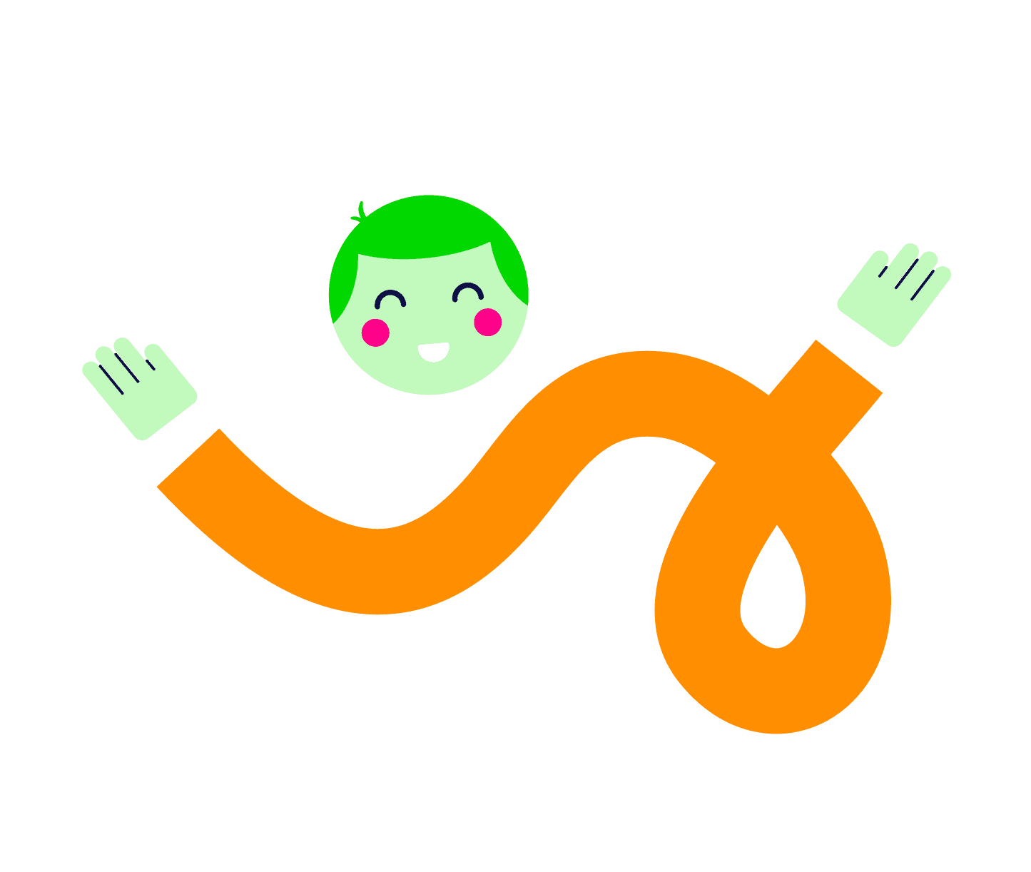 Illustration representing youth and energetic vibes boy
