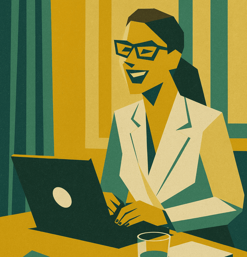 Aula moderna con una docente che parla davanti a un gruppo di adulti attenti, durante un corso di comunicazione e public speaking.