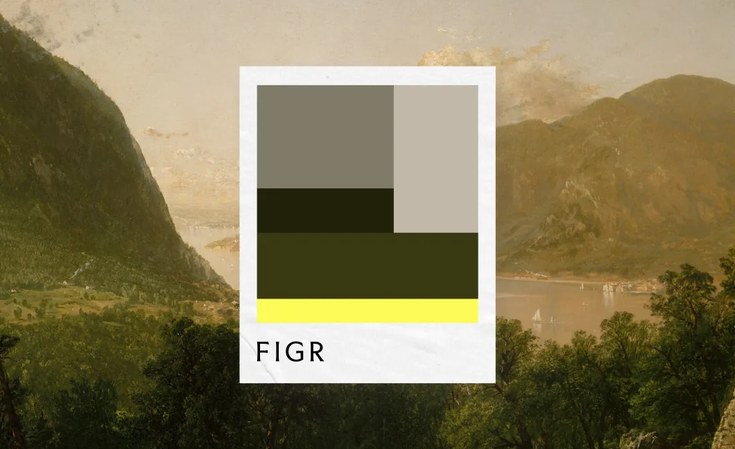 Figr colour palette over a mountain landscape