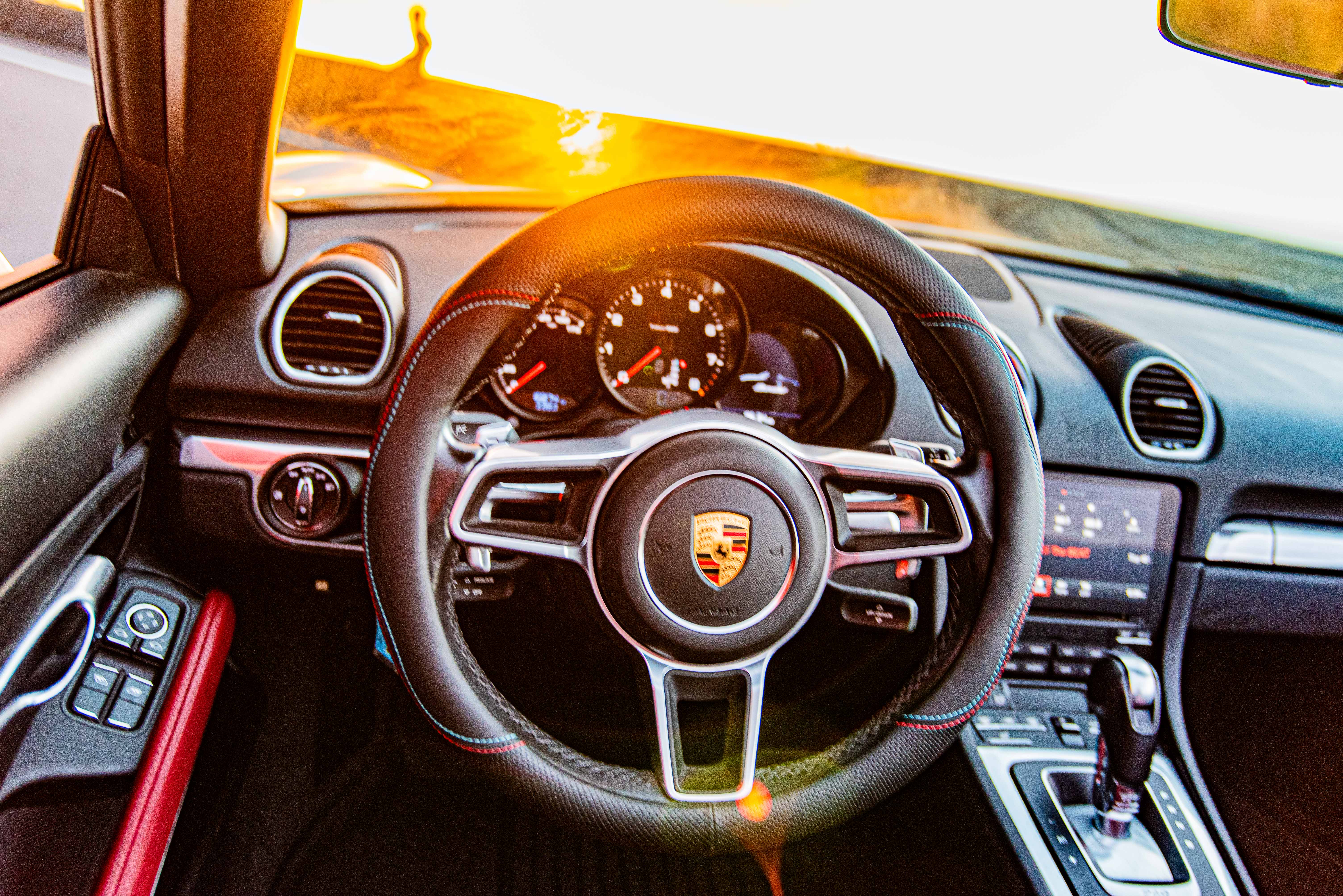 White Porsche Boxster Under Sunset Hawaii Big Island For Rent
