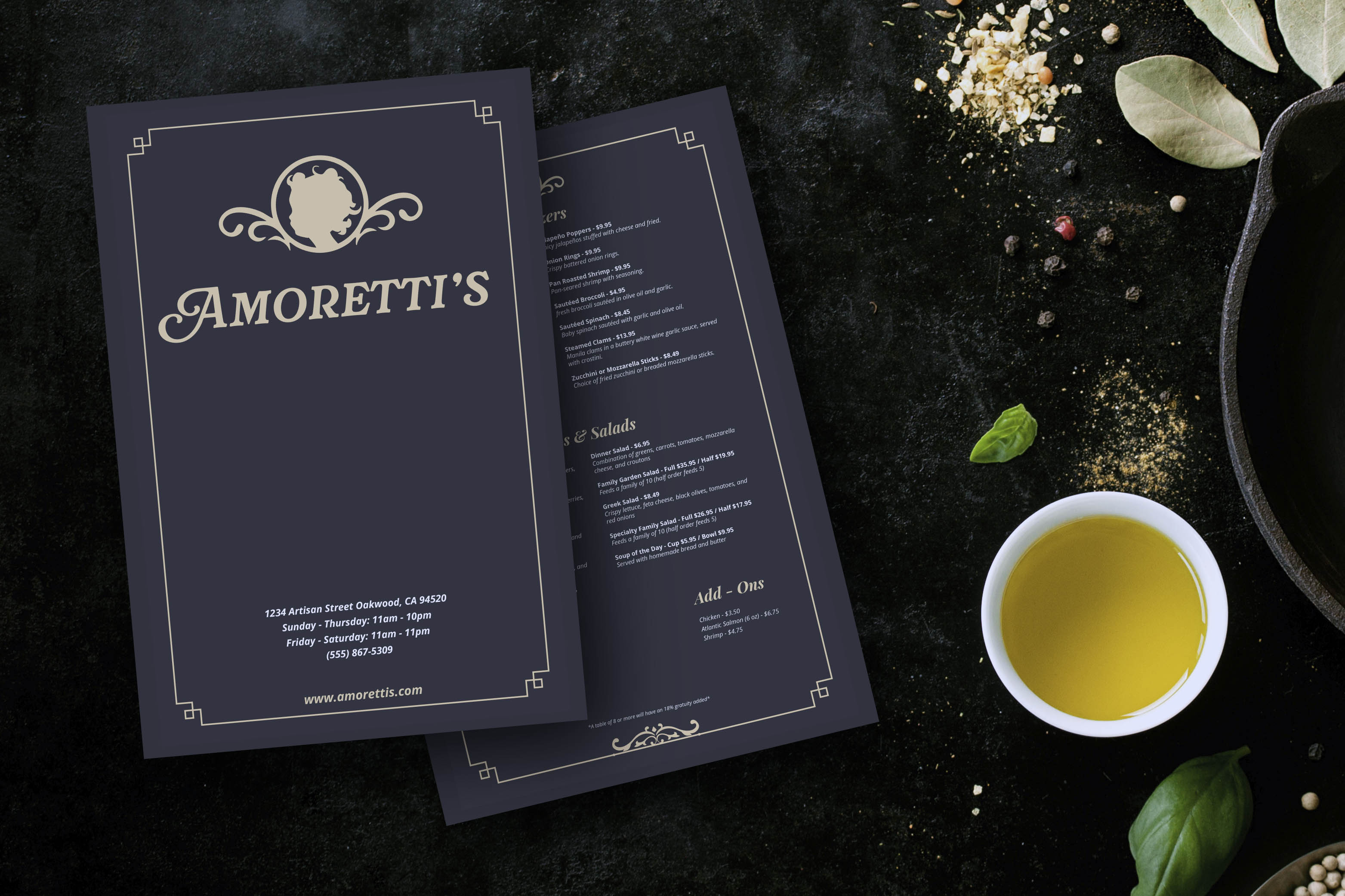 Dinner Menu Mockup