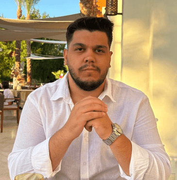 Portrait avatar of a woman with dark hair on a orange background