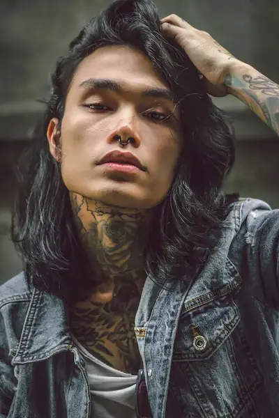 man with pierced nose septum in austin,tx