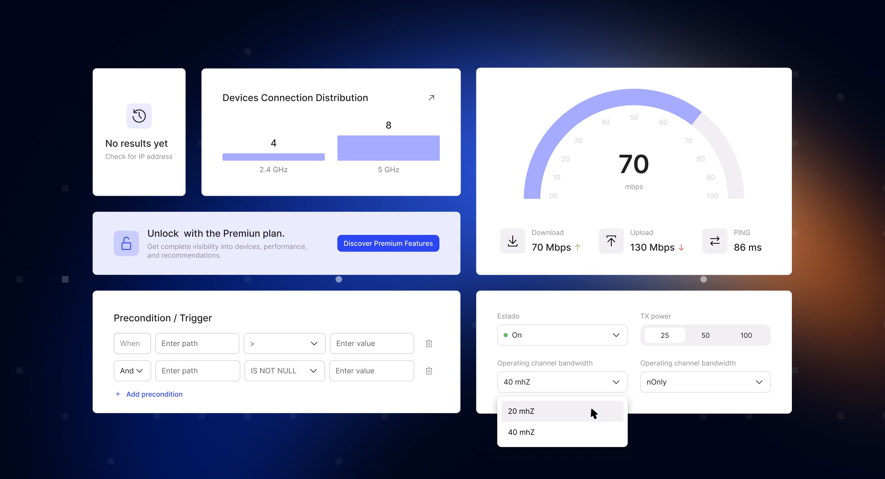 Device configuration and performance interface for Stechs telecom platform