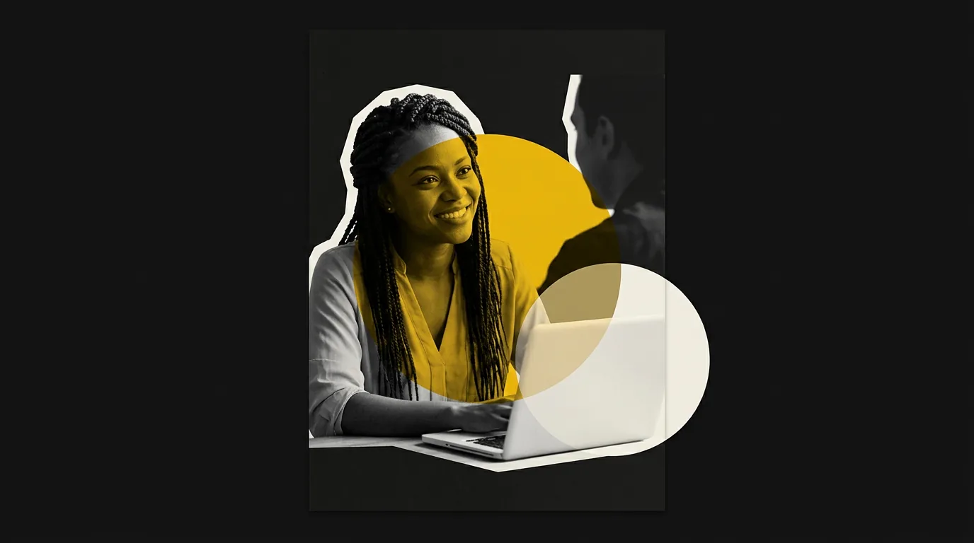 Ilustração editorial sobre o futuro do trabalho e o papel do humano na era da automação