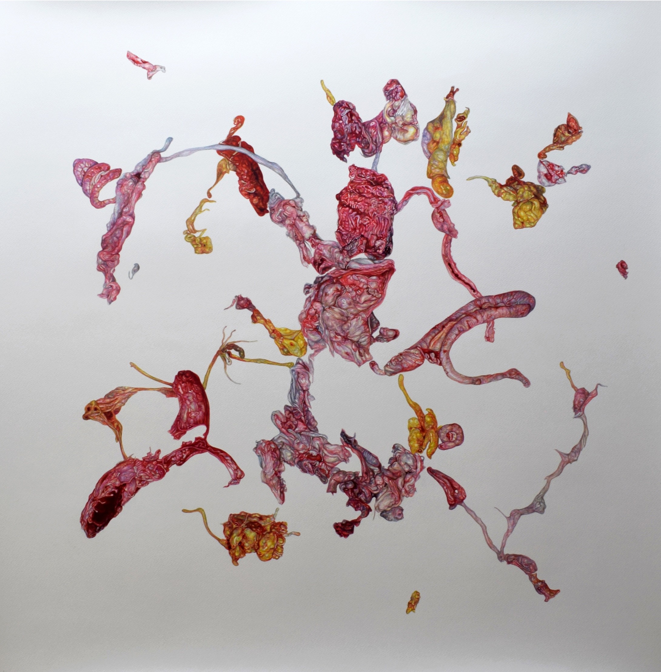 herd of sheep on road painting