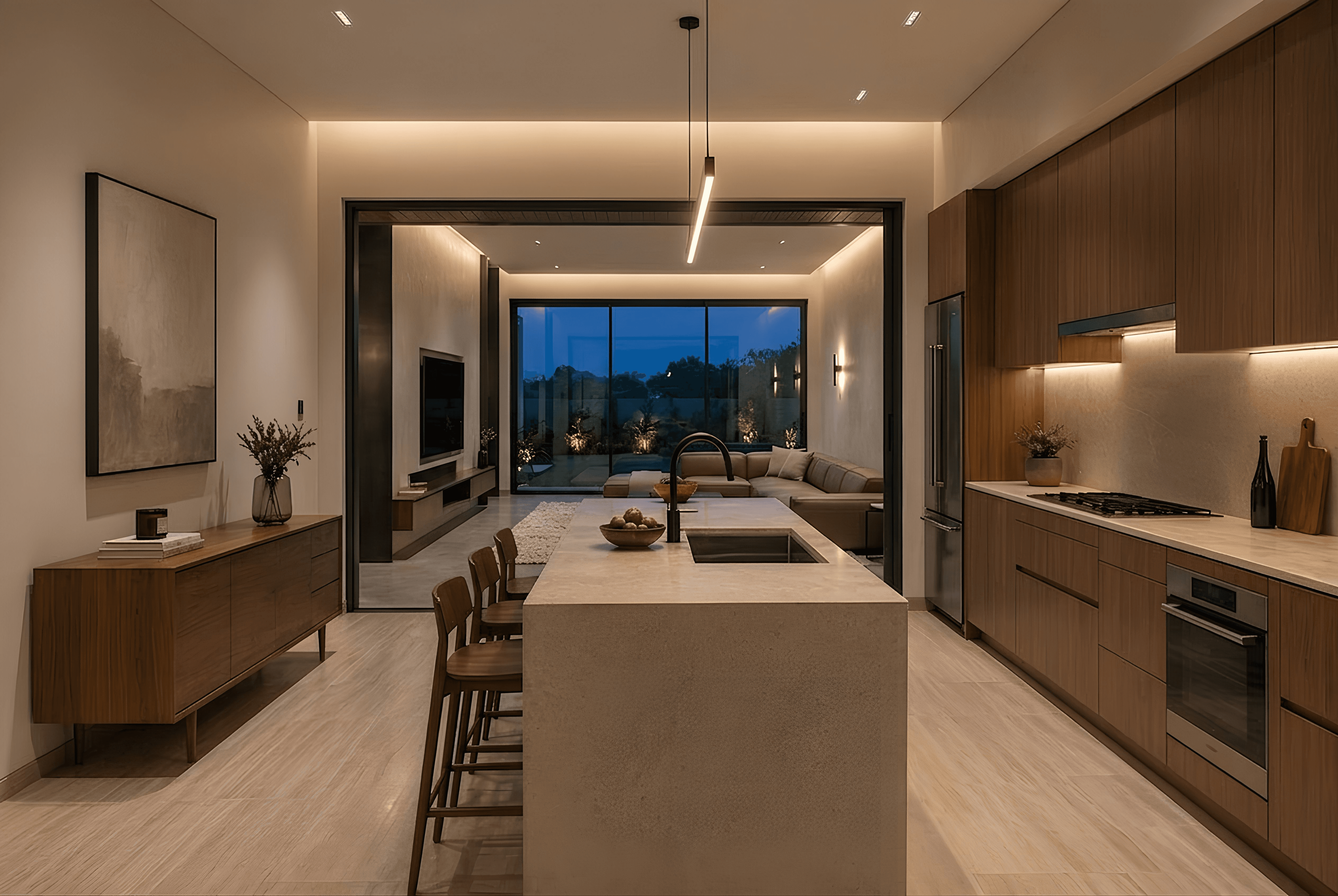Elegant modern kitchen interior at Shanti Farms by Rankawat Group Jaipur, featuring premium finishes, spacious layout, and luxury farmhouse living.
