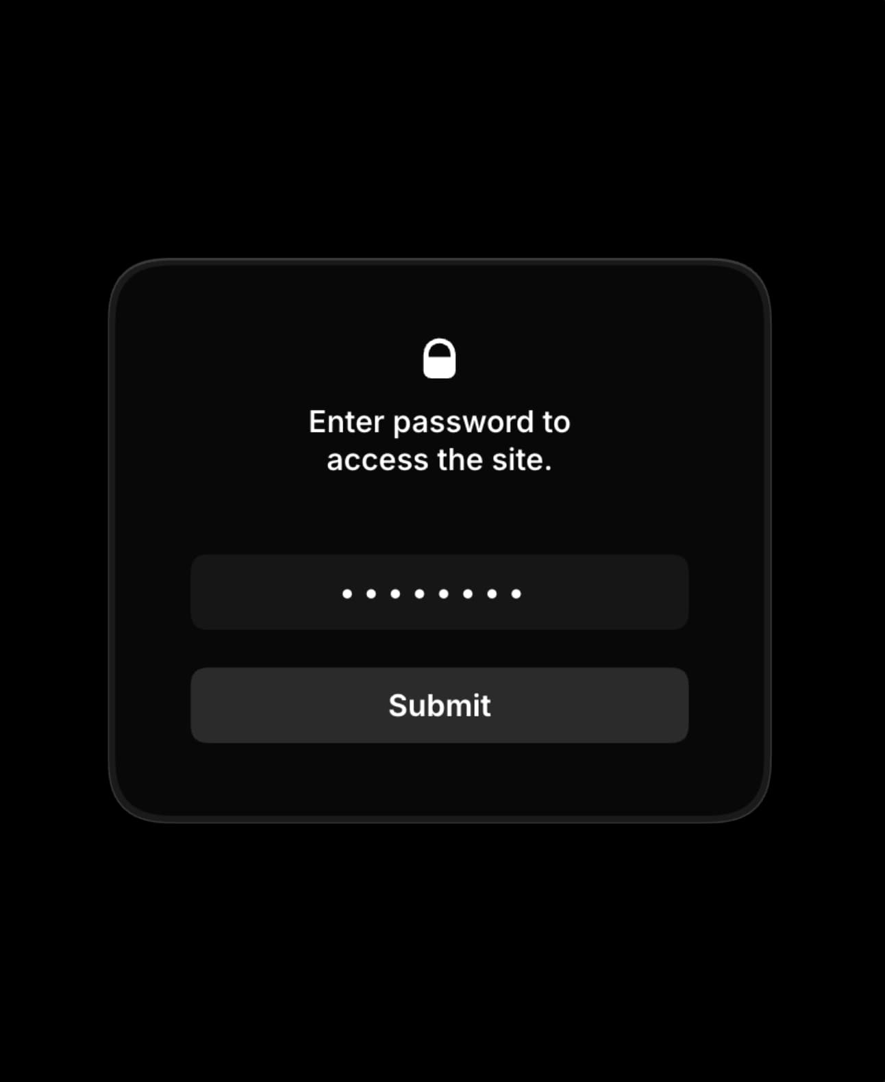 Password protected sites
