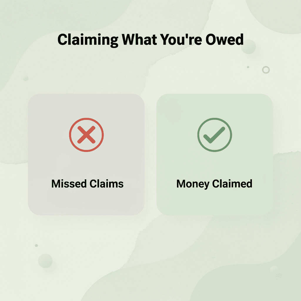 Before and after showing unclaimed vs claimed settlements