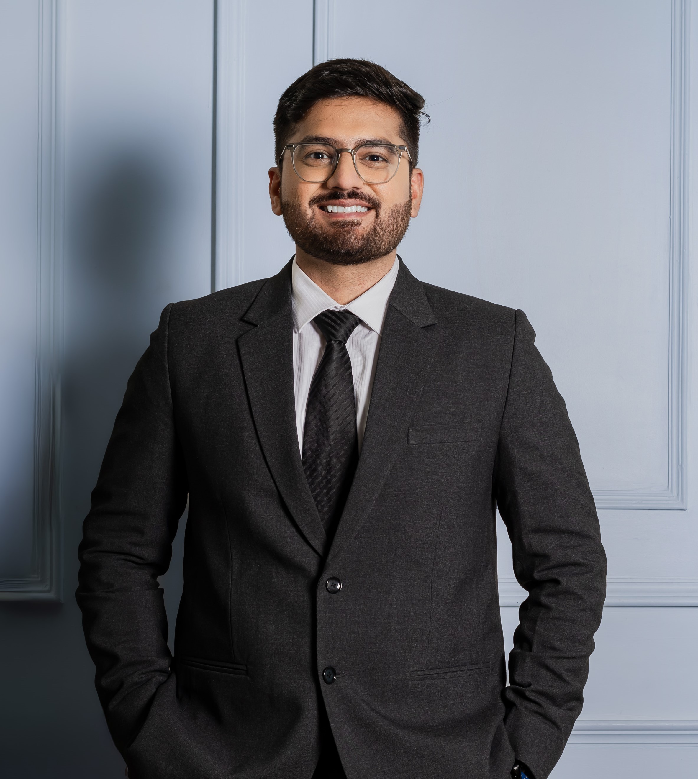 man in gray suit jacket