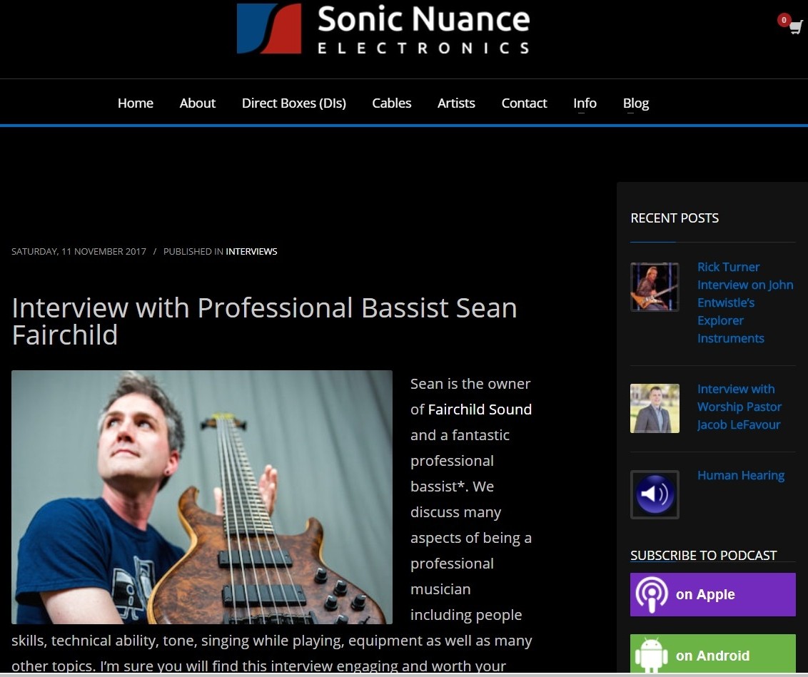 Interview with Professional Bassist Sean Fairchild   Sonic Nuance Electronics.jpg