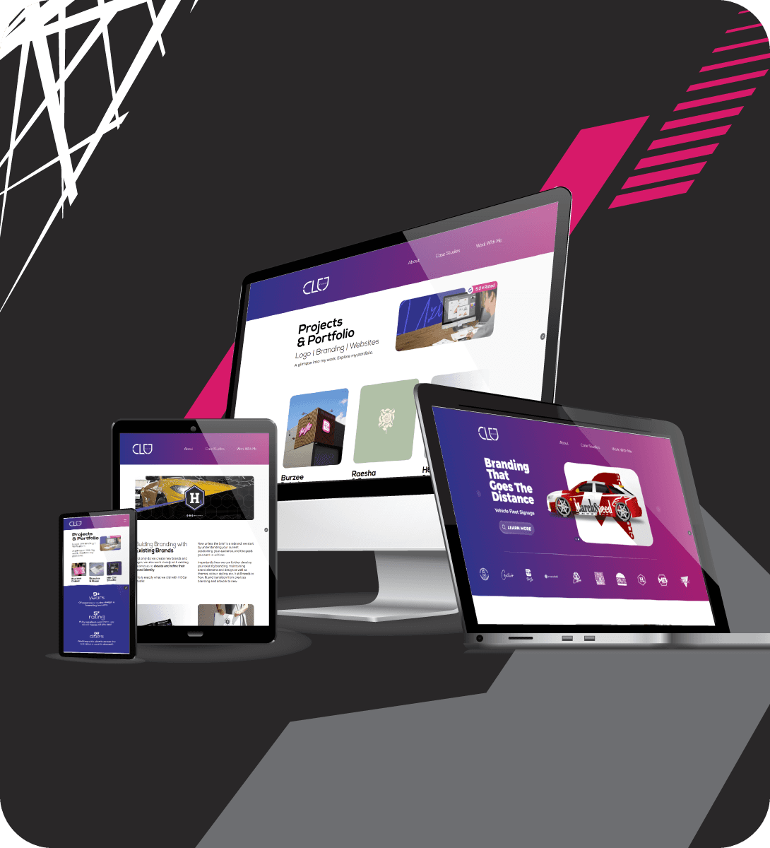 Cickable Image GIF showcasing Website Portfolio
