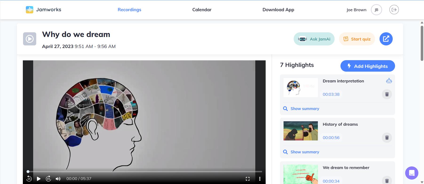 Jamworks-dream-video-with-highlights