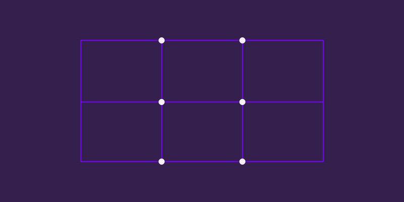 Abstract purple grid with six connected sections representing financial forecasting