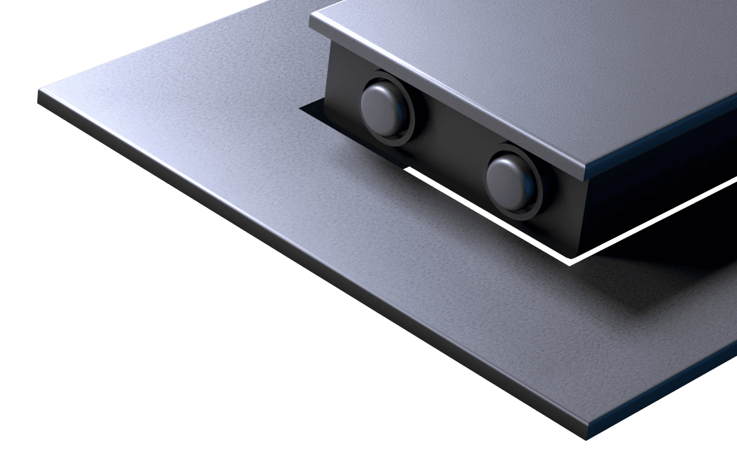 Closeup of the Smartcycle junction box cover against gray background.