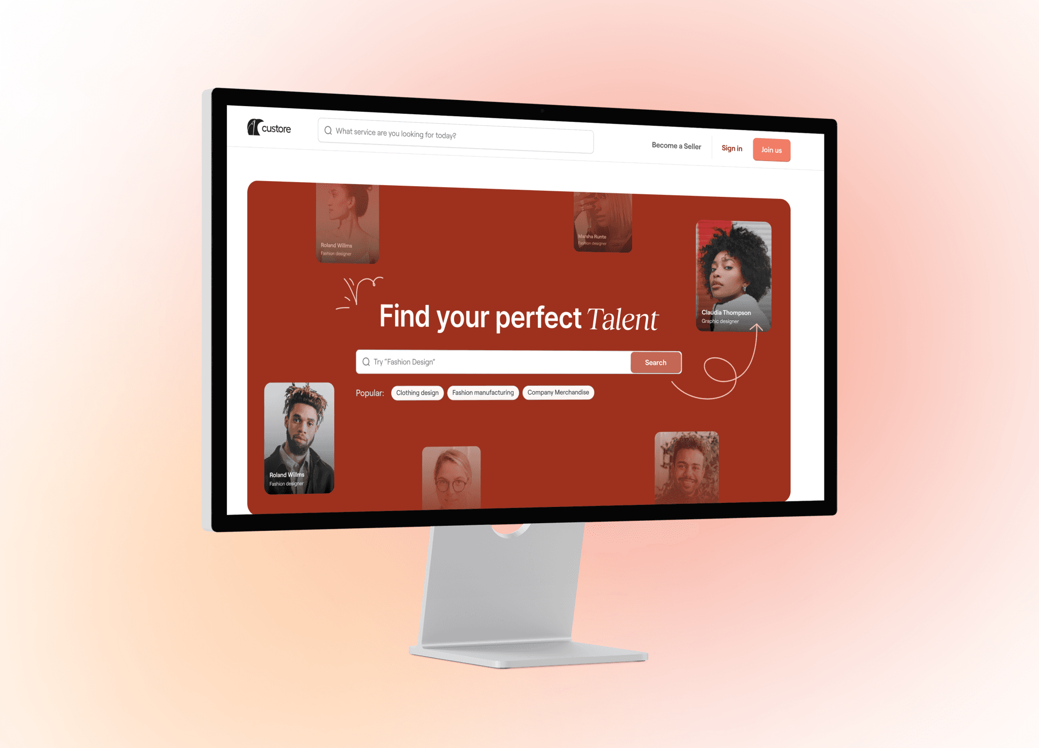 Desktop screen displaying POD landing page