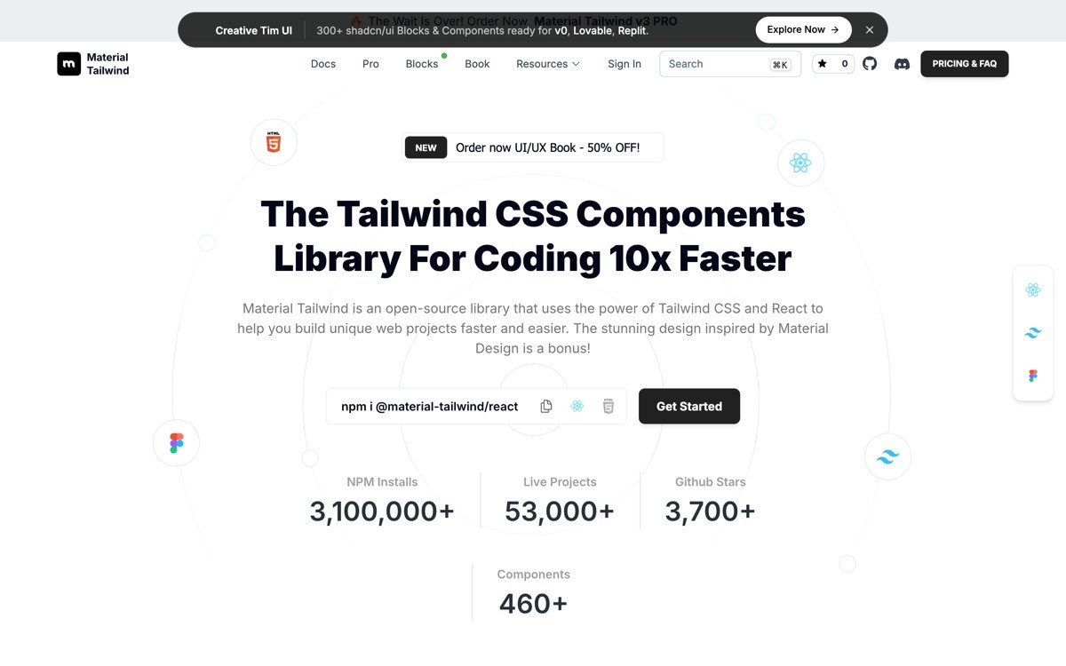 Best Dashboard UI Kit with Material Tailwind