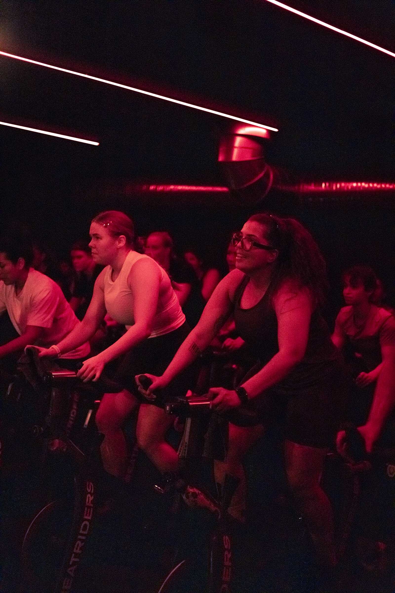 High-energy spin class with Rosanna
