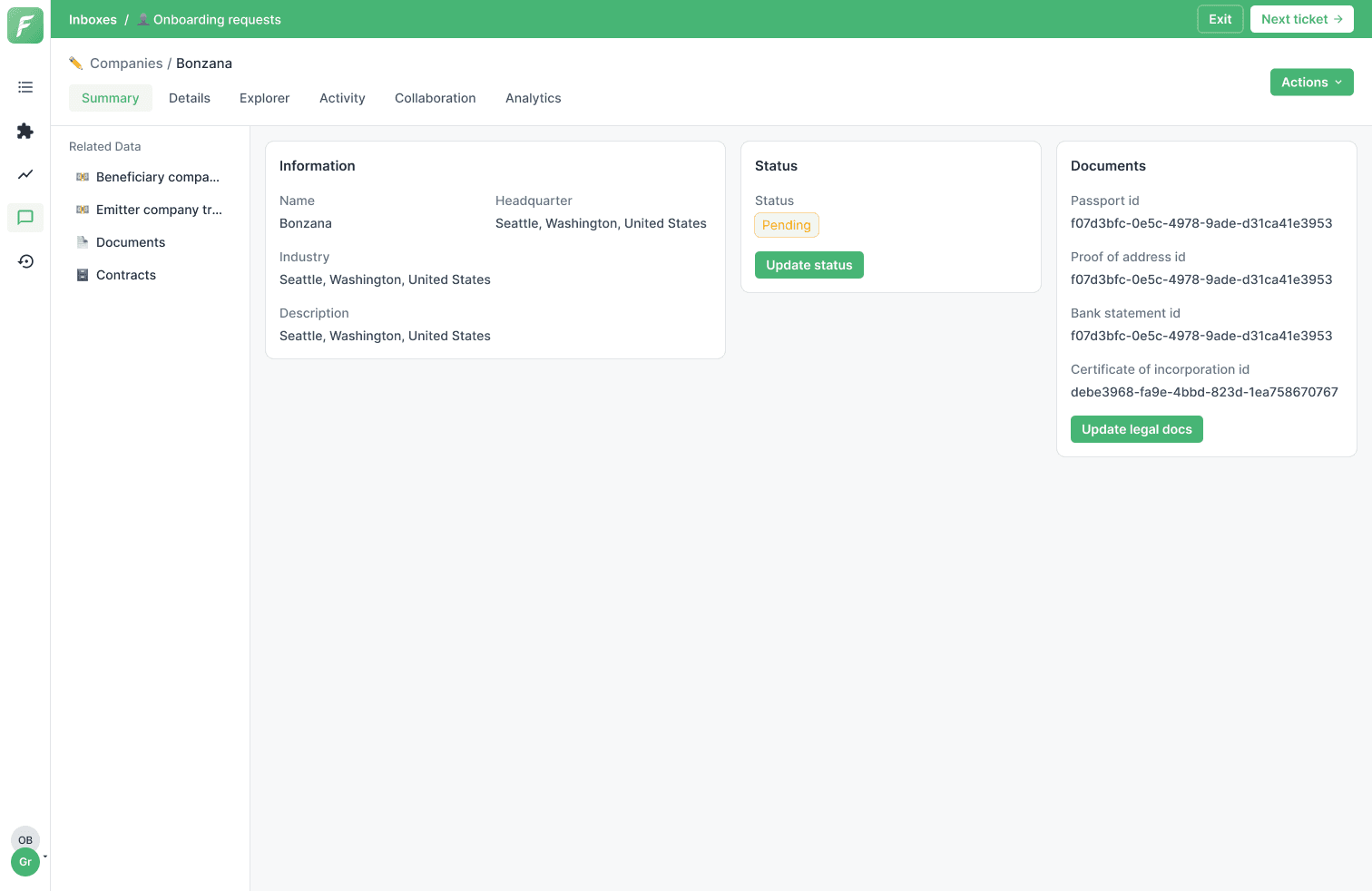 Forest Admin Inbox in action