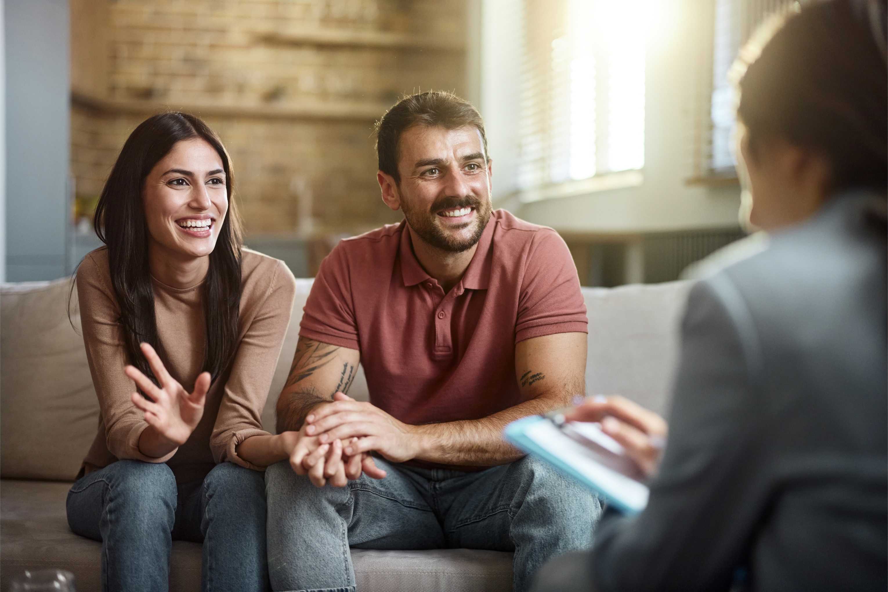 Couple considering fertility discounts and financing options
