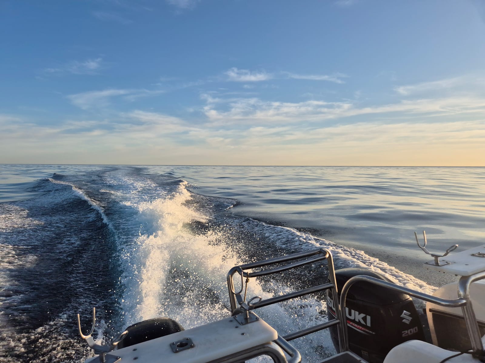 Ocean view from the deck of a Salt Safari charter boat.