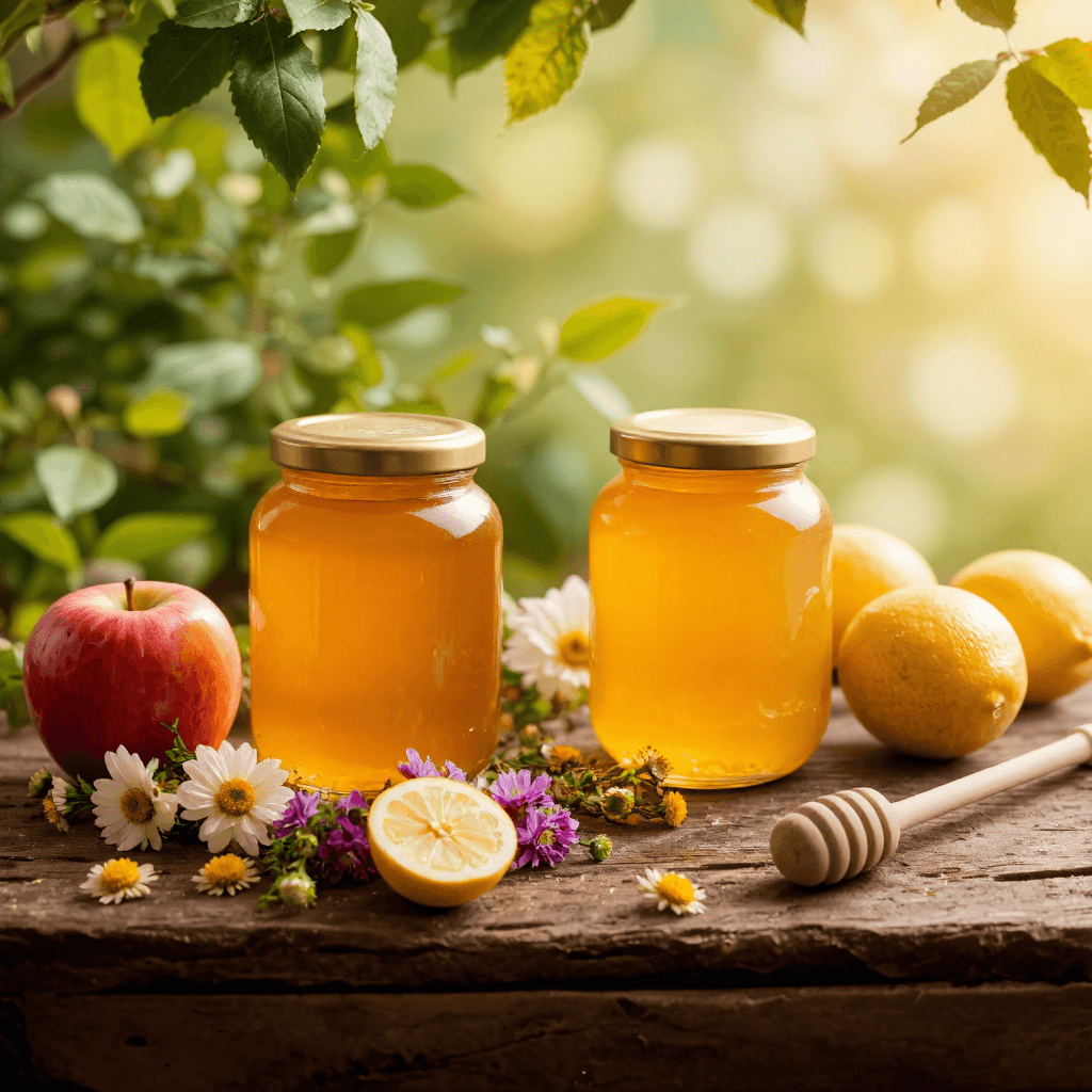 product photography of a bottle of honey