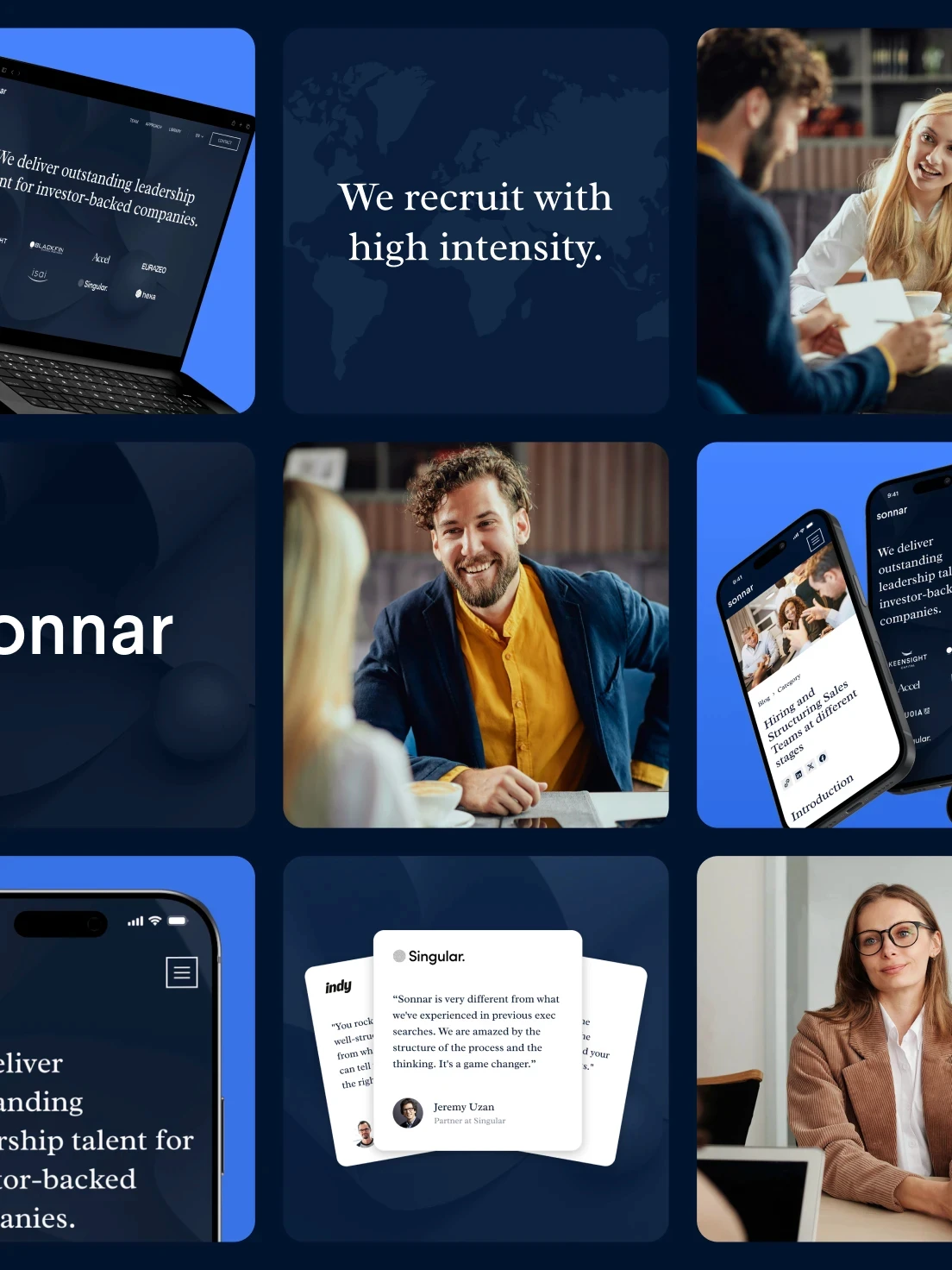 Univers digital de Sonnar décliné sur ordinateur et mobile