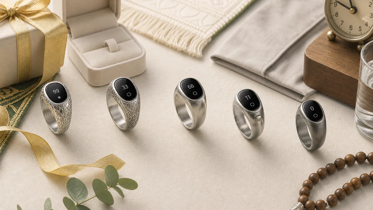 Five WESLAMIC smart tasbih ring models for different dhikr habits and gifts