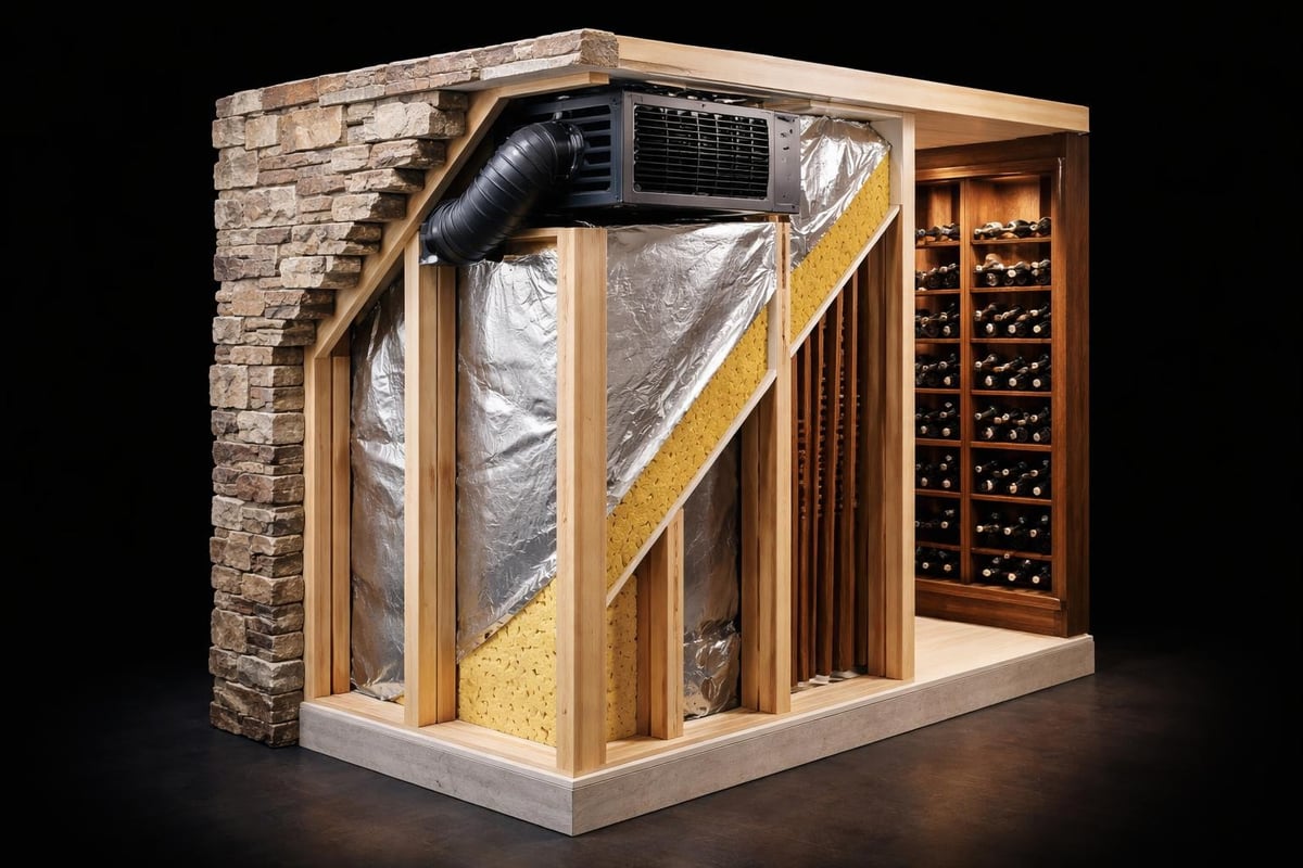 Wine cellar construction layers