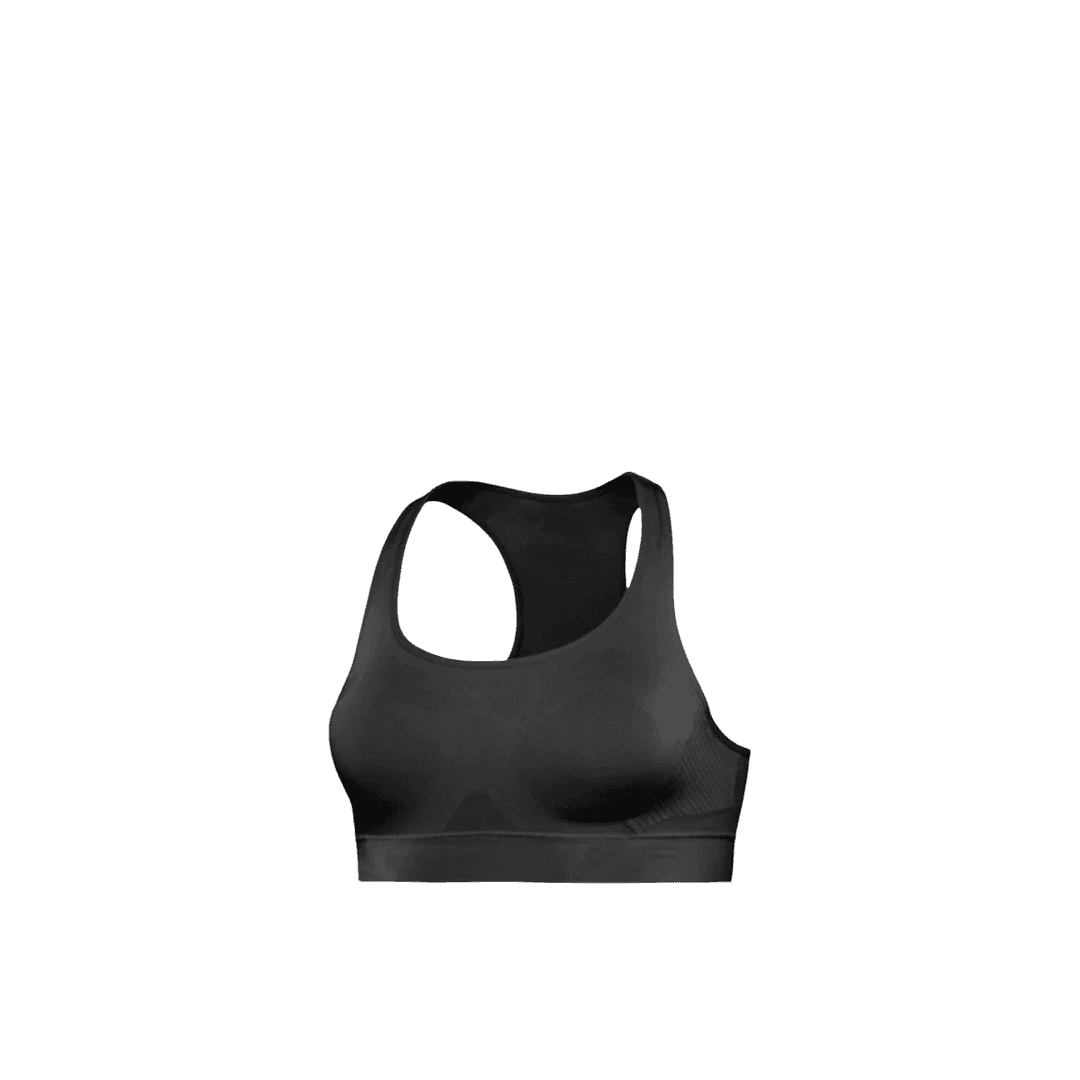 black sports bra on a transparent background